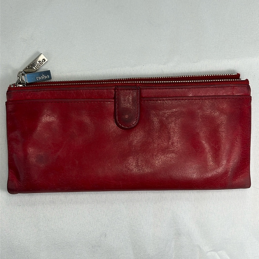 Hobo Red Leather Wallet Bifold